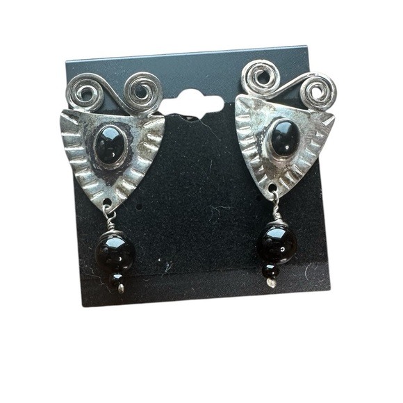 Vintage Onyx and Sterling Silver - Picture 1 of 3